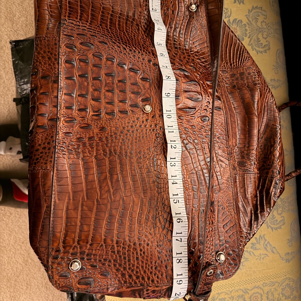 Brahmin Cognac Embossed Croc Leather Tote - Picture 10 of 14